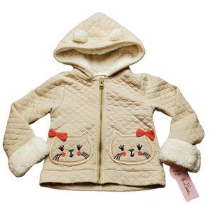 NWT Girls Little Lass Quilted Jacket with hoodie